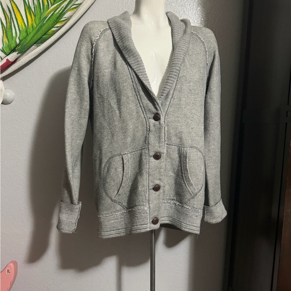 American Eagle Outfitters Heather Gray Knit Cardigan